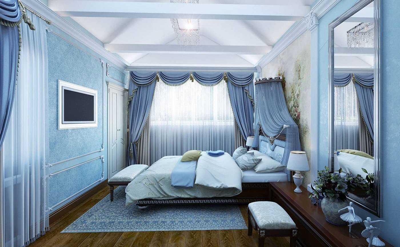 Голубая спальня: 105 фото элегантных и романтичных вариантов украшения спальни