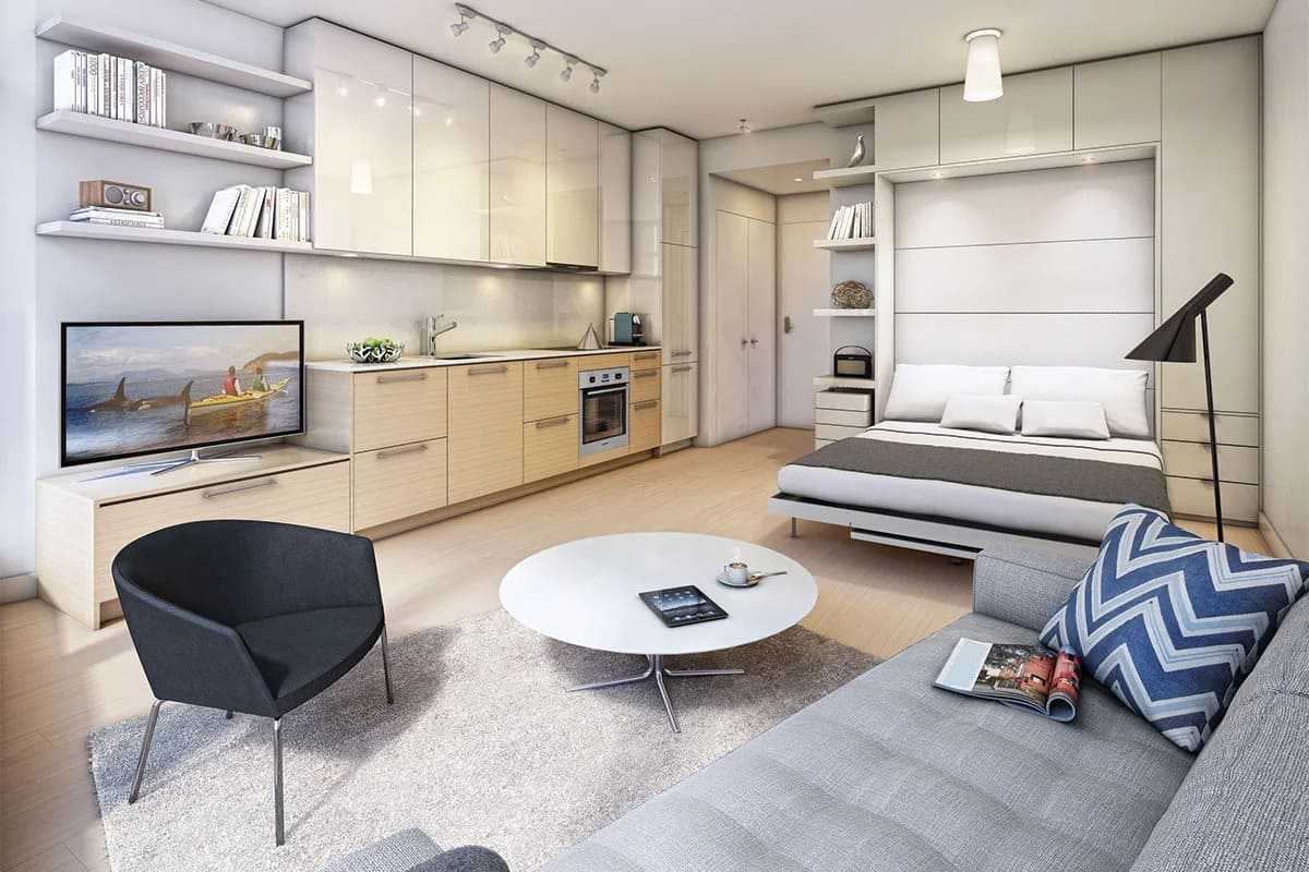 Дизайн квартиры студии 25-40 кв м: современные идеи с 35 фото