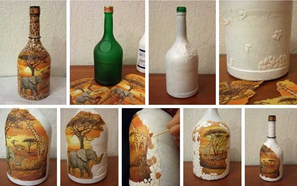 Первый в жизни мк по декупажу бутылки от чайника для чайников - страна мам