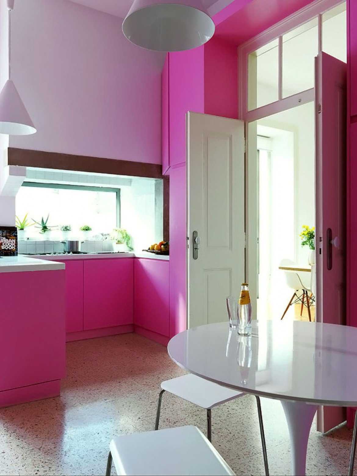 Розовая кухня: 50 фото дизайна интерьеров и кухонных гарнитуров