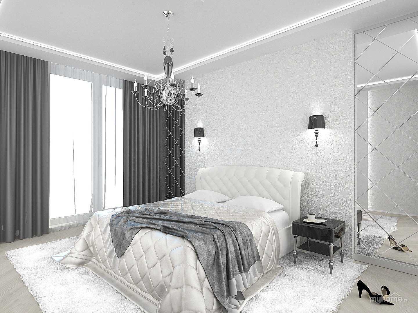 Спальня в серых тонах + фото