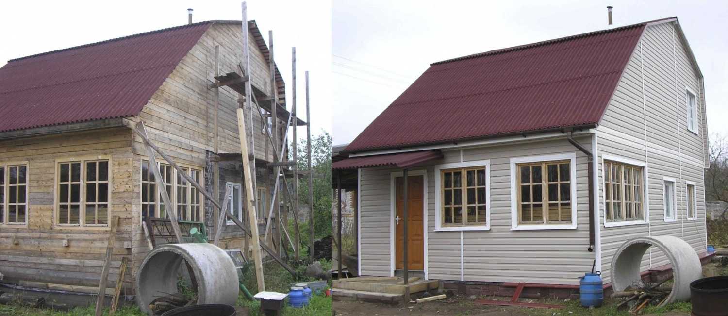 Бюджетный вариант перевоплощения старого домика в современное строение